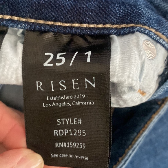 Risen Flare Distressed High Rise Jeans - Picture 8 of 12